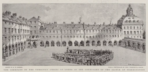 Die Serenade der vereinigten Chöre von Gotha im Innenhof des Schlosses Friedenstein